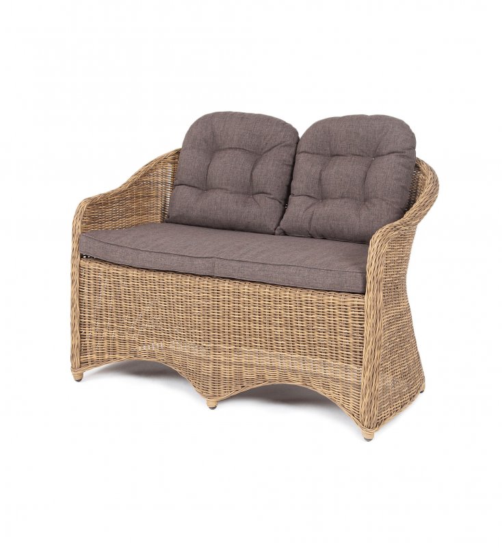 Равенна диван двухместный плетенный из ротанга, цвет соломенный