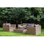 Капучино диван из искусственного ротанга (гиацинт) двухместный, цвет соломенный