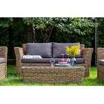 Капучино диван из искусственного ротанга (гиацинт) двухместный, цвет соломенный