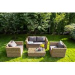 Капучино диван из искусственного ротанга (гиацинт) двухместный, цвет соломенный