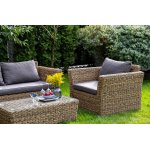 Капучино кресло из искусственного ротанга (гиацинт), цвет соломенный