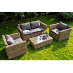 Капучино кресло из искусственного ротанга (гиацинт), цвет соломенный