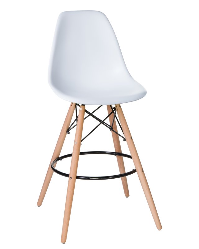 Стул барный LMZL-PP623G (ножки светлый бук, цвет сиденья белый)