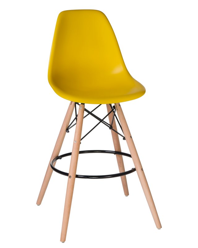 Стул барный LMZL-PP623G (ножки светлый бук, цвет сиденья жёлтый)