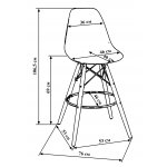 Стул барный LMZL-PP623G (ножки светлый бук, цвет сиденья жёлтый)