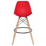 Стул барный LMZL-PP623G (ножки светлый бук, цвет сиденья красный)