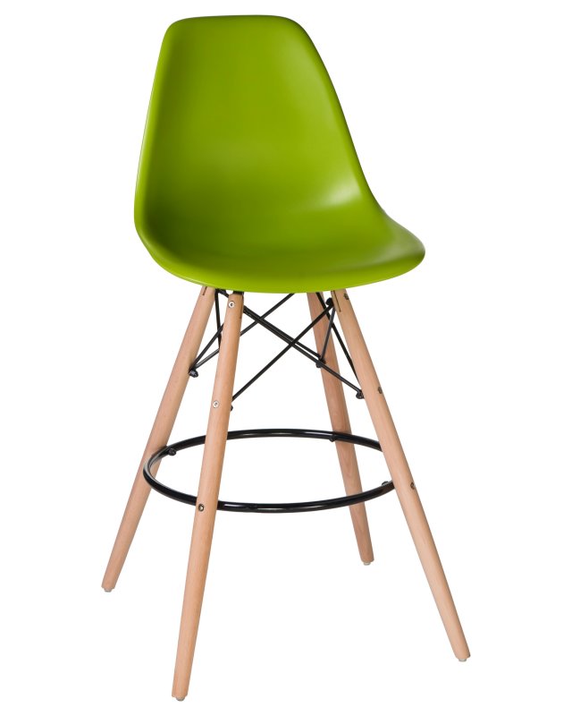 Стул барный LMZL-PP623G (ножки светлый бук, цвет сиденья салатовый)