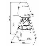 Стул барный LMZL-PP623G (ножки светлый бук, цвет сиденья салатовый)