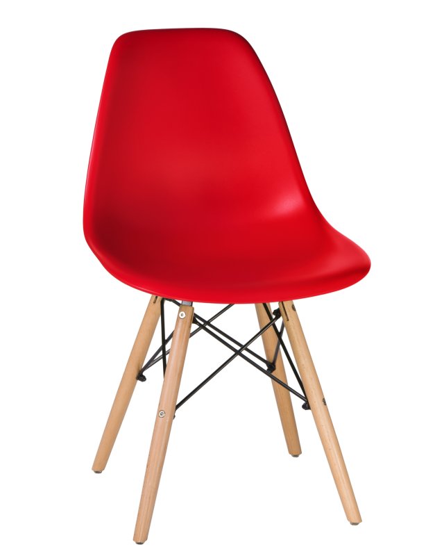 Стул обеденный LMZL-PP623 (ножки светлый бук, цвет сиденья красный)