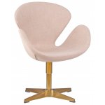 Кресло дизайнерское DOBRIN SWAN (бежевая ткань IF1, золотое основание)