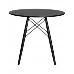 Стол обеденный DOBRIN CHELSEA`80 BLACK (столешница черная, основание черное)