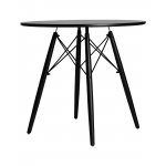 Стол обеденный DOBRIN CHELSEA`80 BLACK (столешница черная, основание черное)