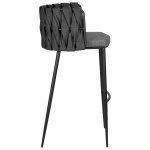 Стул барный DOBRIN AMELIA (серая ткань (F-48), темно-серый винтажный PU (MF-12))