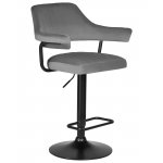 Стул барный DOBRIN CHARLY BLACK (серый велюр (MJ9-75))
