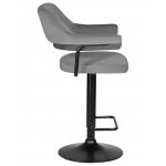 Стул барный DOBRIN CHARLY BLACK (серый велюр (MJ9-75))