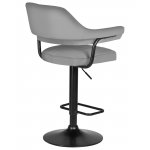 Стул барный DOBRIN CHARLY BLACK (серый велюр (MJ9-75))
