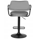 Стул барный DOBRIN CHARLY BLACK (серый велюр (MJ9-75))
