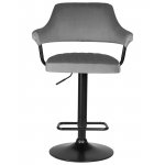 Стул барный DOBRIN CHARLY BLACK (серый велюр (MJ9-75))