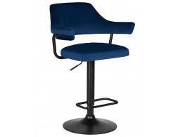 Стул барный DOBRIN CHARLY BLACK (синий велюр (MJ9-117))