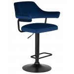Стул барный DOBRIN CHARLY BLACK (синий велюр (MJ9-117))