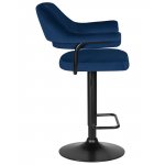 Стул барный DOBRIN CHARLY BLACK (синий велюр (MJ9-117))