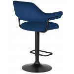 Стул барный DOBRIN CHARLY BLACK (синий велюр (MJ9-117))