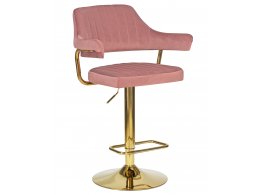 Стул барный DOBRIN CHARLY GOLD (розовый велюр (MJ9-32))