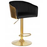 Стул барный DOBRIN DARCY GOLD SHINY (черный велюр с золотыми пайетками)
