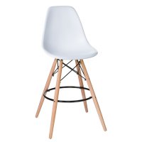 Стул барный DOBRIN DSW BAR (ножки светлый бук, цвет сиденья белый (W-02))