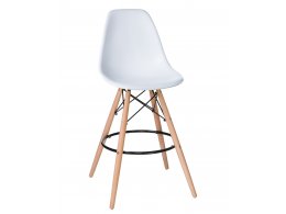 Стул барный DOBRIN DSW BAR (ножки светлый бук, цвет сиденья белый (W-02))