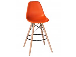 Стул барный DOBRIN DSW BAR (ножки светлый бук, цвет сиденья оранжевый (O-02))