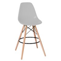 Стул барный DOBRIN DSW BAR (ножки светлый бук, цвет сиденья светло-серый (GR-01))