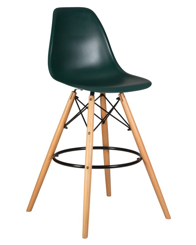 Стул барный DOBRIN DSW BAR (ножки светлый бук, цвет тёмно-зеленый (G-13))