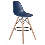 Стул барный DOBRIN DSW BAR (ножки светлый бук, цвет тёмно-синий (BE-12))