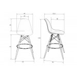 Стул барный DOBRIN DSW BAR (ножки светлый бук, цвет тёмно-синий (BE-12))