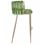 Стул барный DOBRIN EMMA GOLD (зеленый велюр (VF-08))