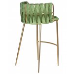 Стул барный DOBRIN EMMA GOLD (зеленый велюр (VF-08))