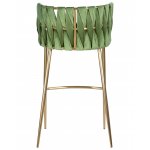 Стул барный DOBRIN EMMA GOLD (зеленый велюр (VF-08))