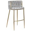 Стул барный DOBRIN EMMA GOLD (светло-серый велюр (135-37))