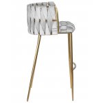 Стул барный DOBRIN EMMA GOLD (светло-серый велюр (135-37))