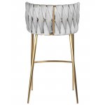 Стул барный DOBRIN EMMA GOLD (светло-серый велюр (135-37))