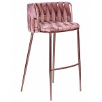 Стул барный DOBRIN EMMA ROSE GOLD (розовый велюр (VF-10))