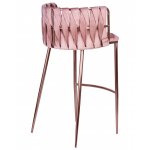 Стул барный DOBRIN EMMA ROSE GOLD (розовый велюр (VF-10))