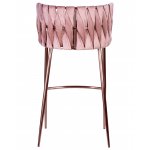 Стул барный DOBRIN EMMA ROSE GOLD (розовый велюр (VF-10))