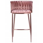 Стул барный DOBRIN EMMA ROSE GOLD (розовый велюр (VF-10))