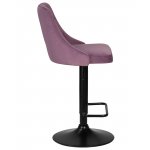 Стул барный DOBRIN JOSEPH BLACK (пудрово-сиреневый велюр (MJ9-52))
