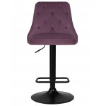 Стул барный DOBRIN JOSEPH BLACK (пудрово-сиреневый велюр (MJ9-52))