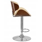 Стул барный DOBRIN KARTER (коричневое дерево, кремовый)