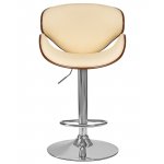 Стул барный DOBRIN KARTER (коричневое дерево, кремовый)