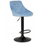 Стул барный DOBRIN LOGAN BLACK (пудрово-голубой велюр (MJ9-74))